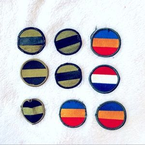 Set of 9 Vintage circle patches from antique shop